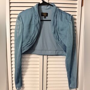 Ignite|  Elegant Blue Sheer Bolero Coverup Jacket Size 10